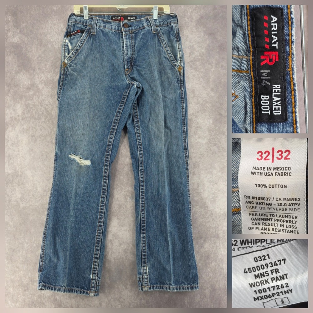 Ariat FR M4 Relaxed Boot Cut Jeans Mens 32x32 Denim Flame Resistant Work Pants